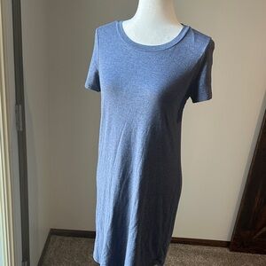 Fleur Bleve Blue Lined T-Shirt Dress